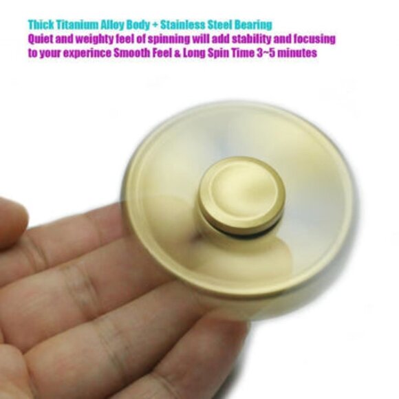 CASE + Heavy Weight Tri Three Arm Gold Metal Fidget Spinner Premium Titanium - Picture 4 of 5
